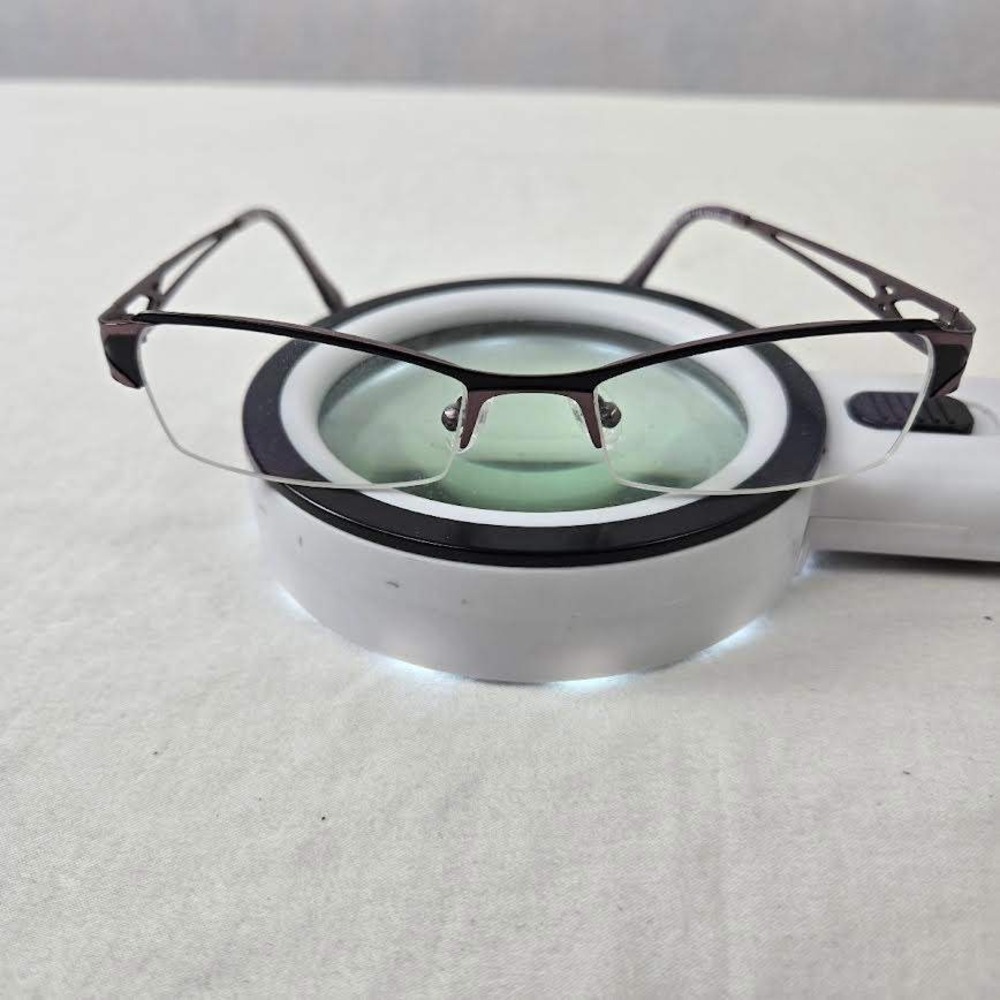 Exces 3052 134 51-17-135 Eyeglasses Frame Plum Metallic Semi Rimless Rectangular